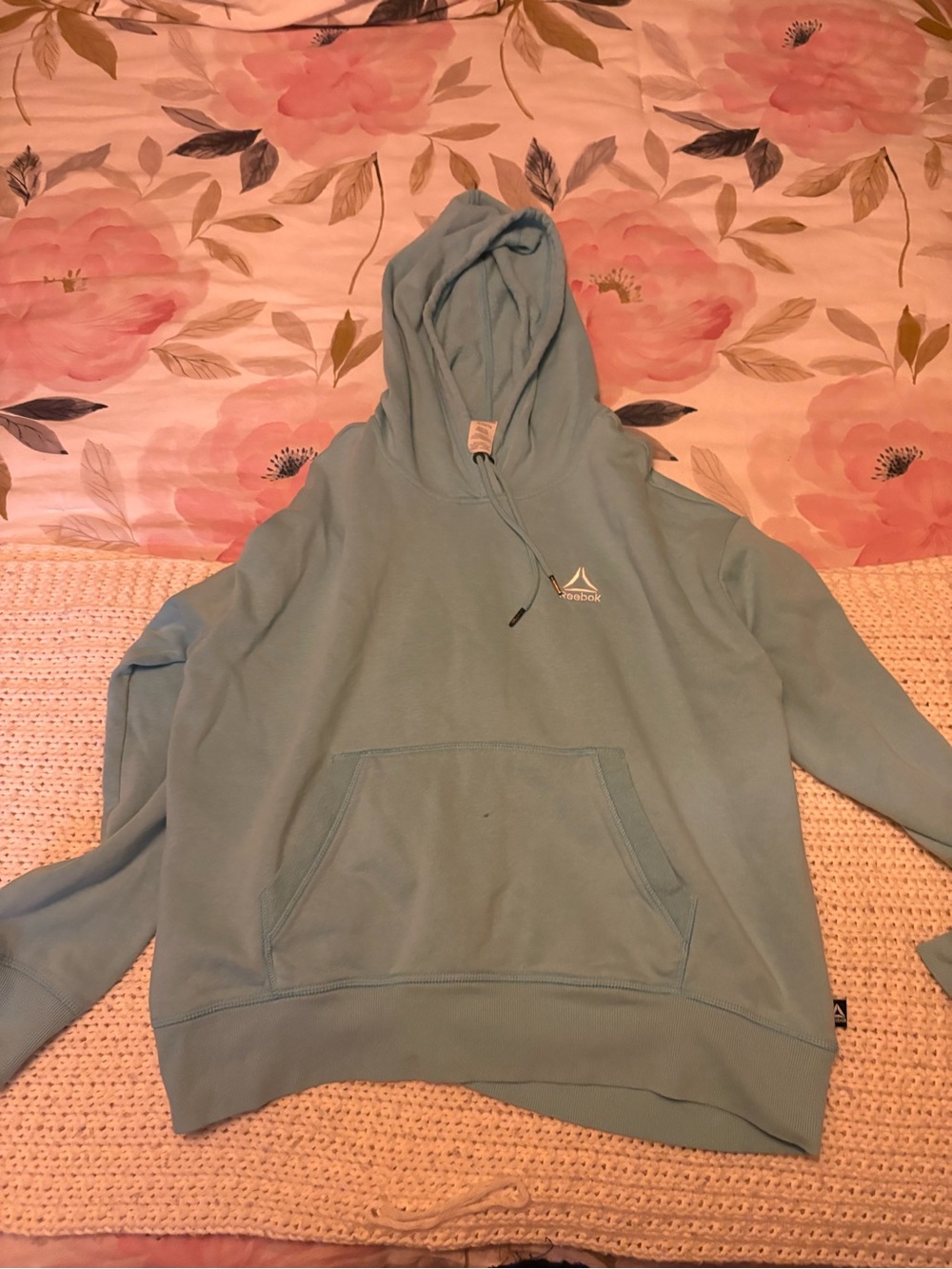 Reebok Men's Pastel Blue Pullover Hoodie